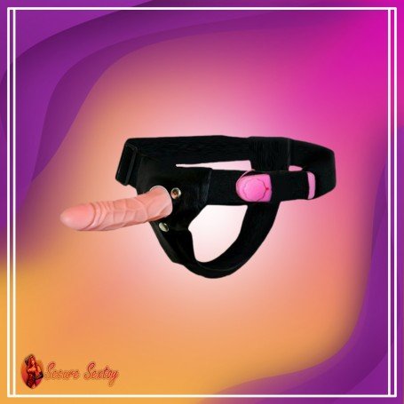 LeLuv 6.5” Male Hollow Vibrating Strap On SO-10