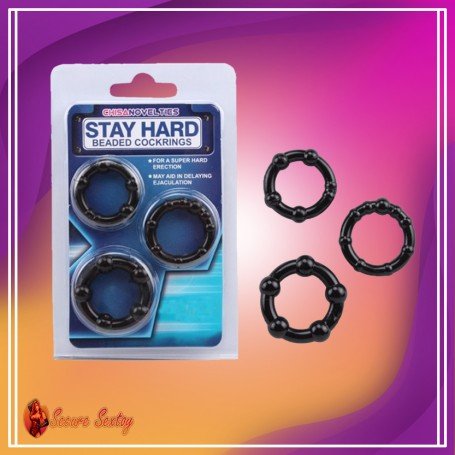 Stay Hard Beaded Cockrings CR-020