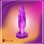 Purple Jelly Anal Vibrating Butt Plug With Suction Cup AD-024