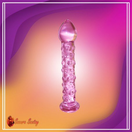 Dotted Purple Glass Dildo GD-006